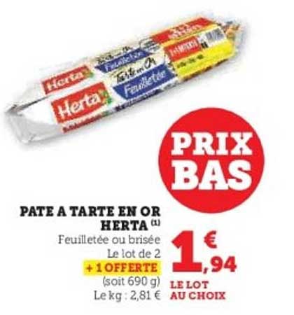 PATE A TARTE EN OR HERTA