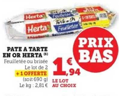 PATE A TARTE EN OR HERTA