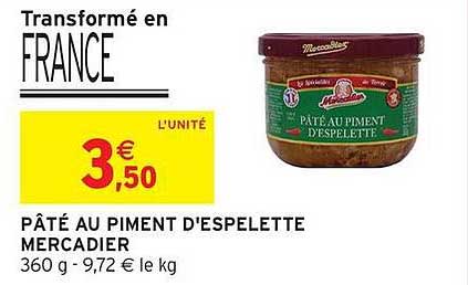 PÂTÉ AU PIMENT D'ESPELETTE MERCADIER