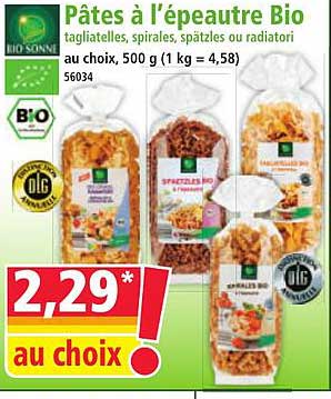 Pâtes à l’épeautre Bio