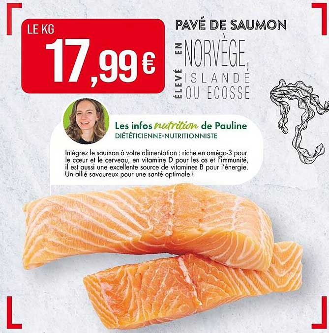 PAVÉ DE SAUMON ÉLEVÉ EN NORVÈGE, ISLANDE OU ÉCOSSE