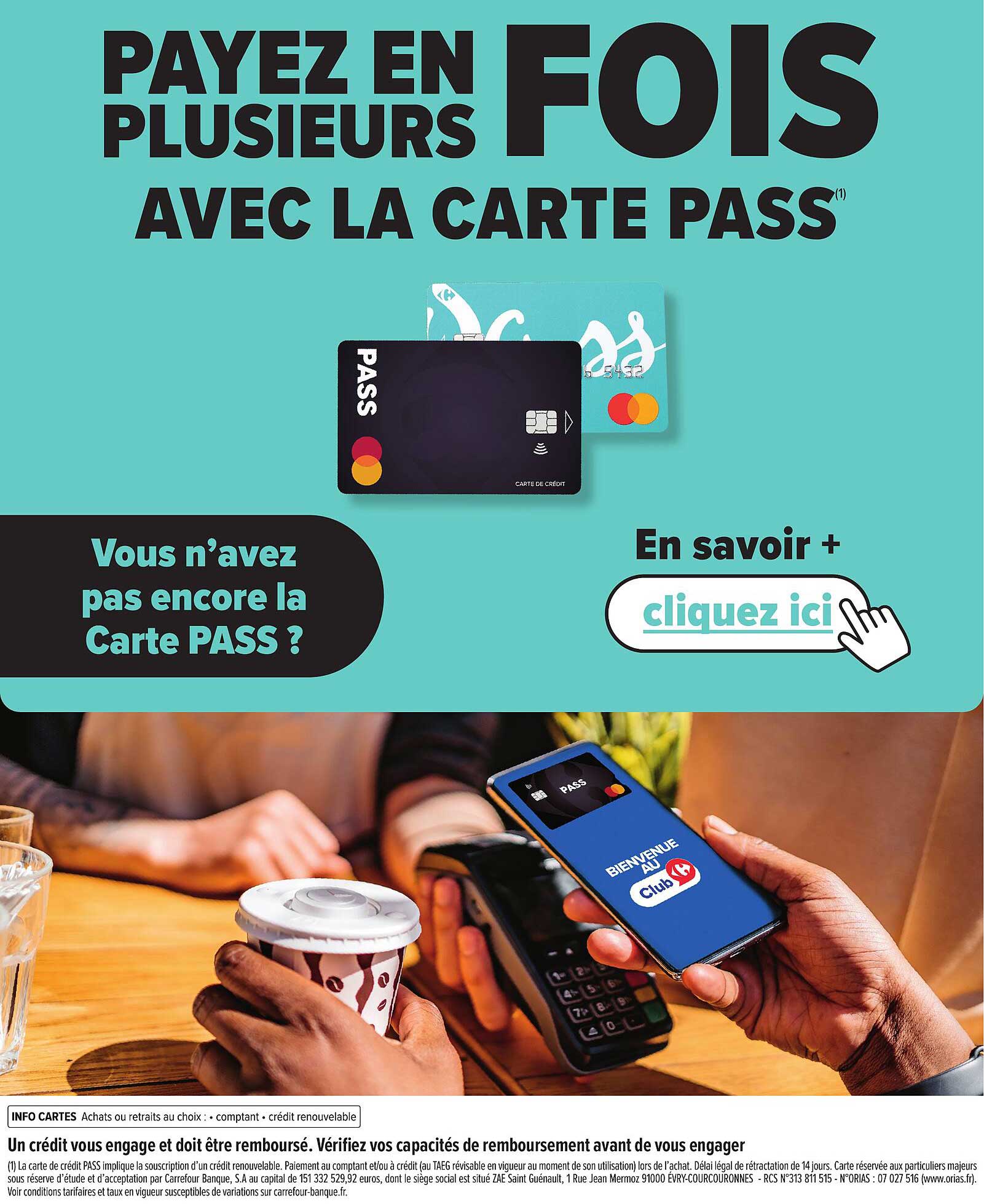 PAYEZ EN PLUSIEURS FOIS AVEC LA CARTE PASS