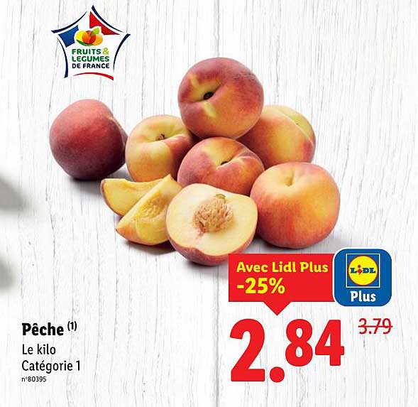 Pêche (1) Le kilo Catégorie 1