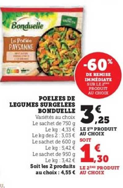 POELEES DE LEGUMES SURGELES BONDUELLE