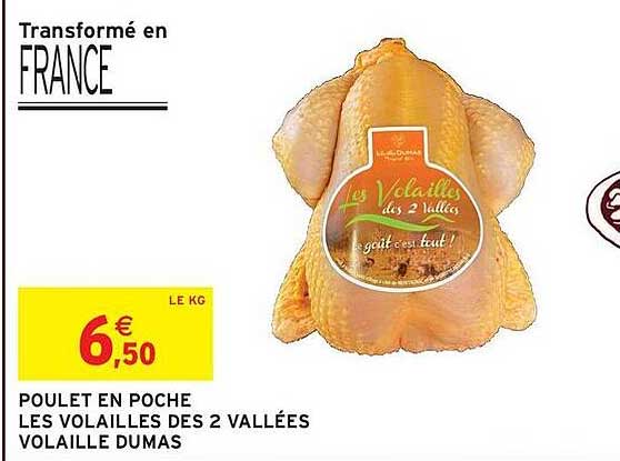 POULET EN POCHE LES VOLAILLES DES 2 VALLÉES VOLAILLE DUMAS