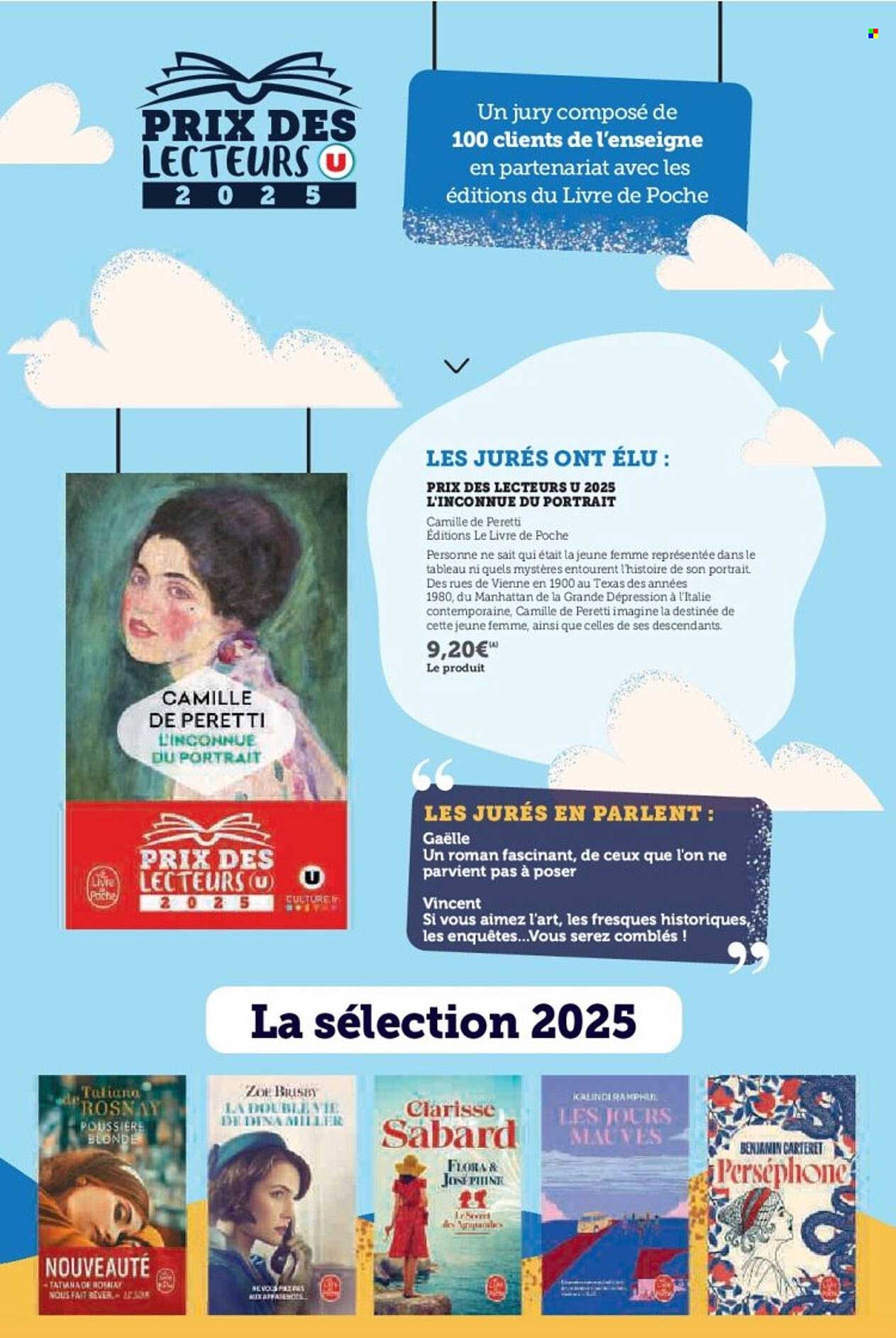 PRIX DES LECTEURS U 2025 L'INCONNUE DU PORTRAIT