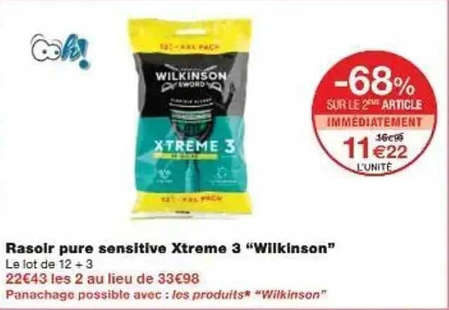 Rasoir pure sensitive Xtreme 3 "Wilkinson"