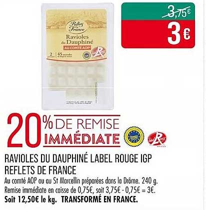 RAVIOLES DU DAUPHINÉ LABEL ROUGE IGP REFLETS DE FRANCE