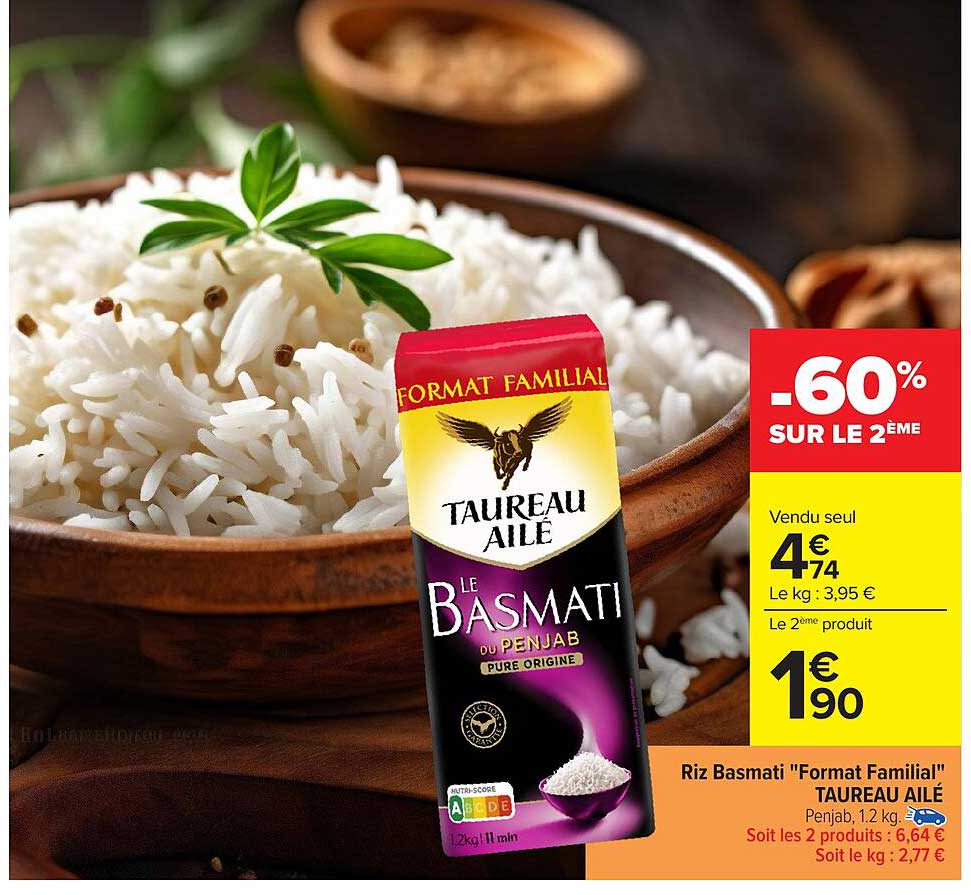 Riz Basmati "Format Familial" TAUREAU AILÉ