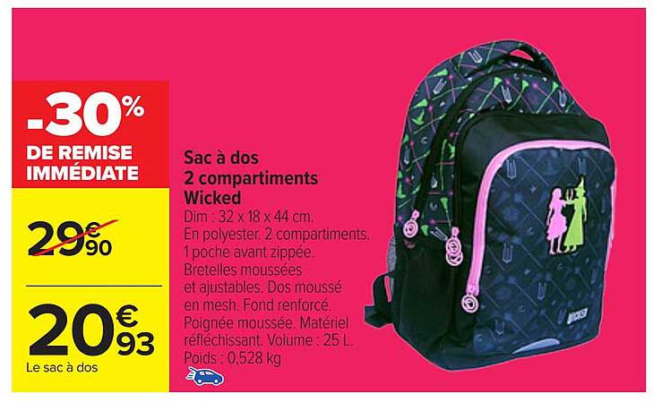 Sac à dos 2 compartiments Wicked