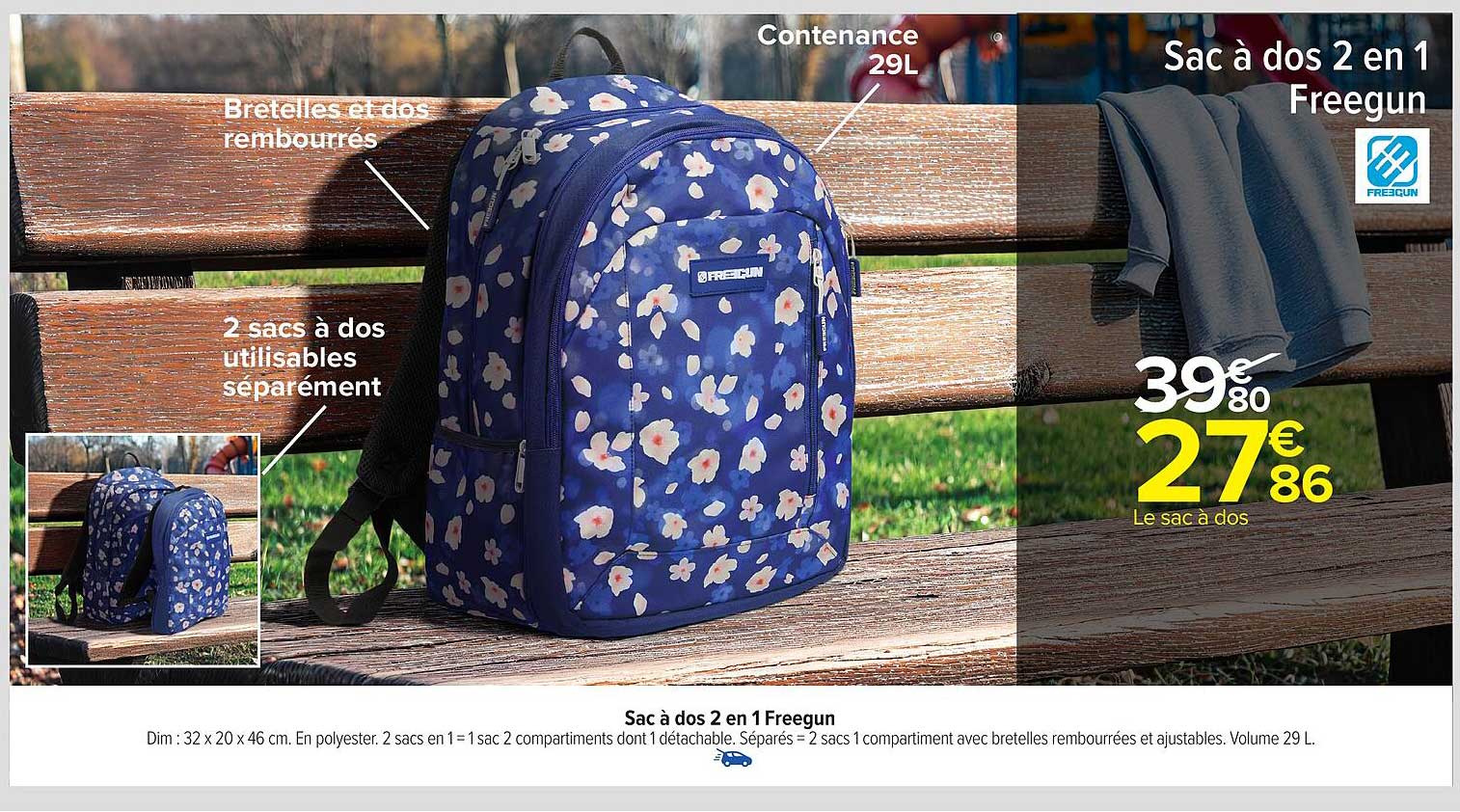 Sac à dos 2 en 1 Freegun