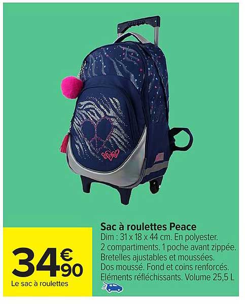 Sac à roulettes Peace