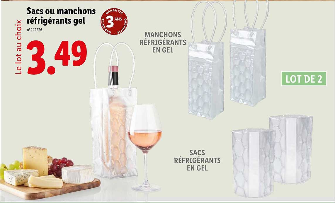 Sacs ou manchons réfrigérants gel
