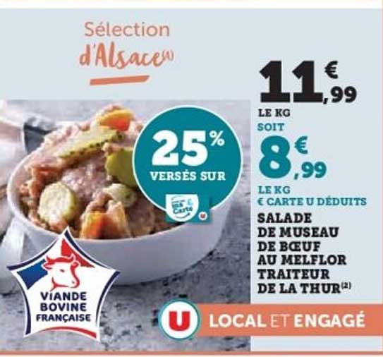 Salade de museau de bœuf au Melflor traiteur de la Thuur
