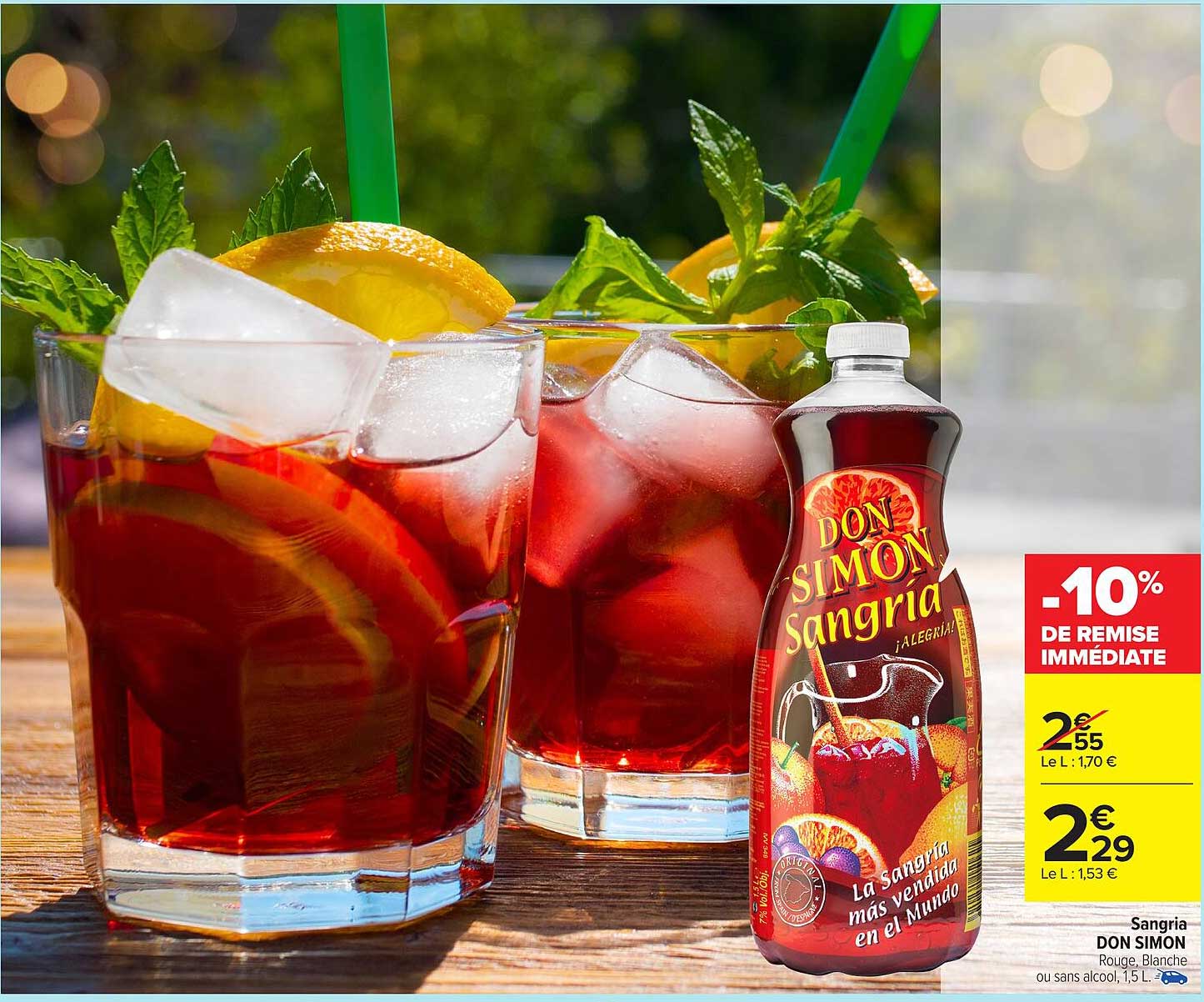 Sangria DON SIMON Rouge, Blanche ou sans alcool, 1,5 L