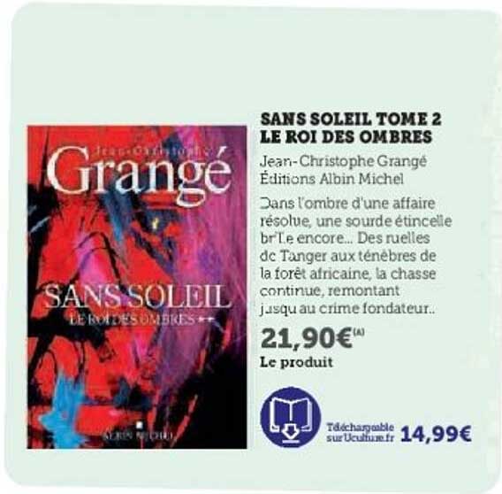 SANS SOLEIL TOME 2 LE ROI DES OMBRES