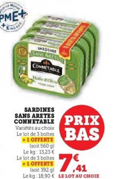 SARDINES SANS ARETES CONNETABLE