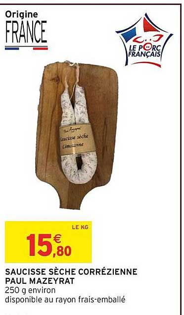 SAUCISSE SÈCHE CORRÉZIENNE PAUL MAZEYRAT
