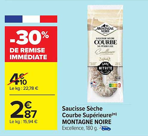 Saucisse Sèche Courbe Supérieure(m) MONTAGNE NOIRE
