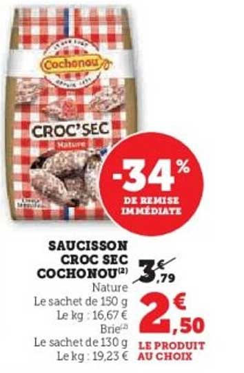 SAUCISSON CROC SEC COCHONOU