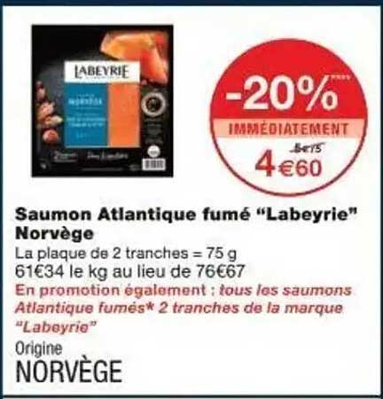Saumon Atlantique fumé "Labeyrie" Norvège