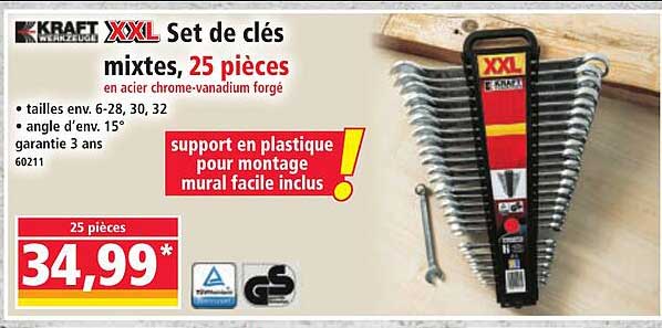 Set de clés mixtes, 25 pièces