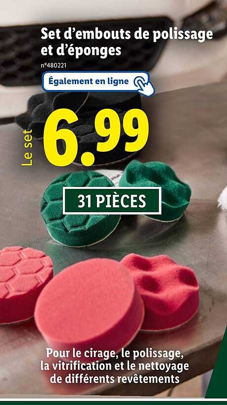 Set d’embouts de polissage et d’éponges