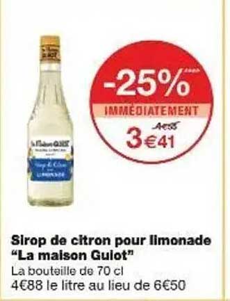 Sirop de citron pour limonade “La maison Guiot”