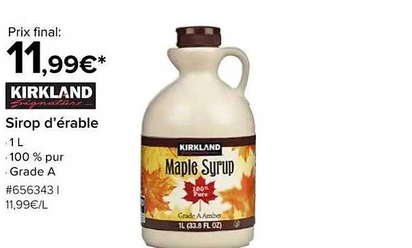 Sirop d'érable Kirkland 1 L - 100 % pur