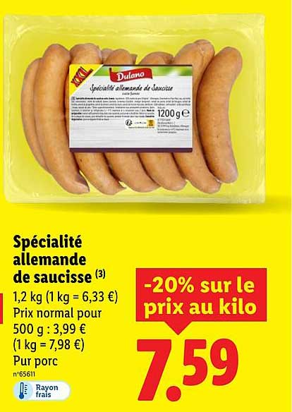 Spécialité allemande de saucisse