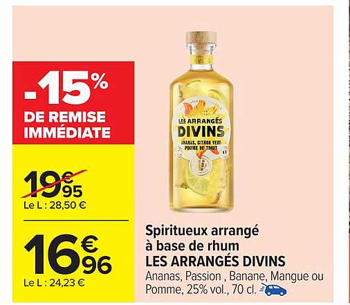 Spiritueux arrangé à base de rhum LES ARRANGÉS DIVINS