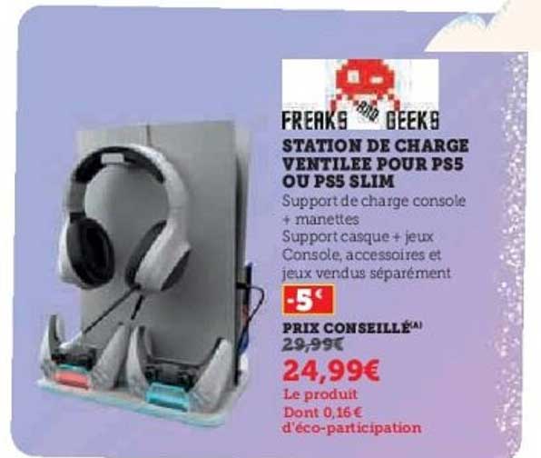 STATION DE CHARGE VENTILEE POUR PS5 OU PS5 SLIM