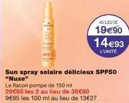 Sun spray solaire délicieux SPF50 "Nuxe"