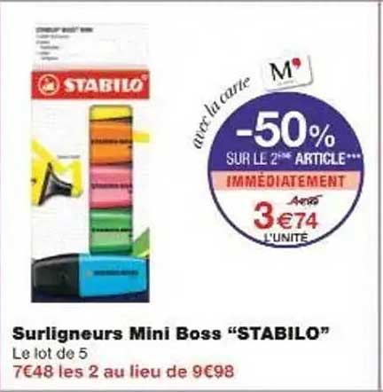 Surligneurs Mini Boss "STABILO"