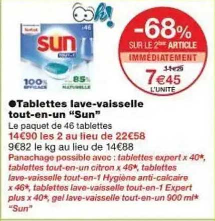 Tablettes lave-vaisselle tout-en-un “Sun”
