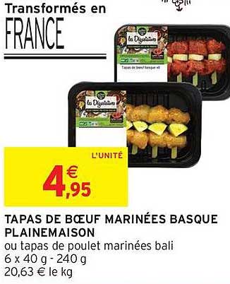 TAPAS DE BŒUF MARINÉES BASQUE PLAINEMAISON ou tapas de poulet marinées bali