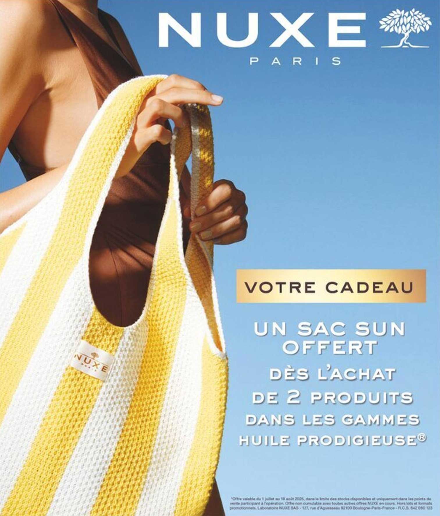 UN SAC SUN OFFERT DÈS L'ACHAT DE 2 PRODUITS DANS LES GAMMES HUILE PRODIGIEUSE®