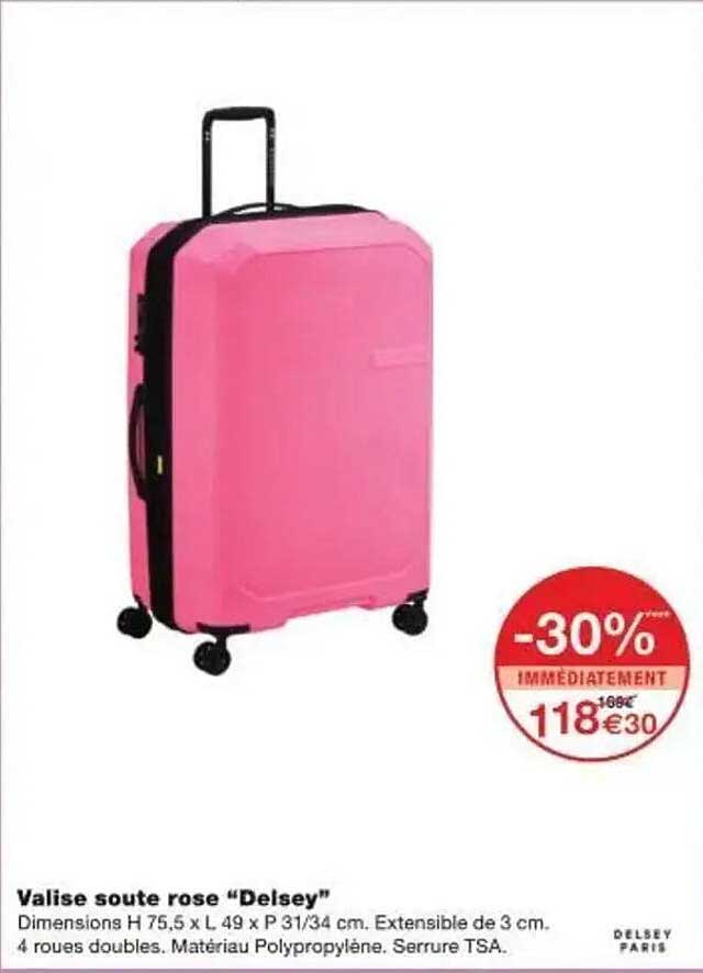 Valise soute rose “Delsey”