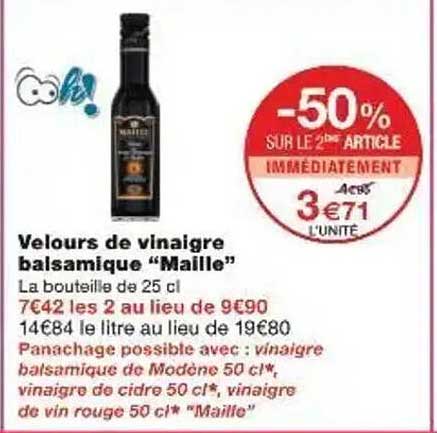 Velours de vinaigre balsamique "Maille"