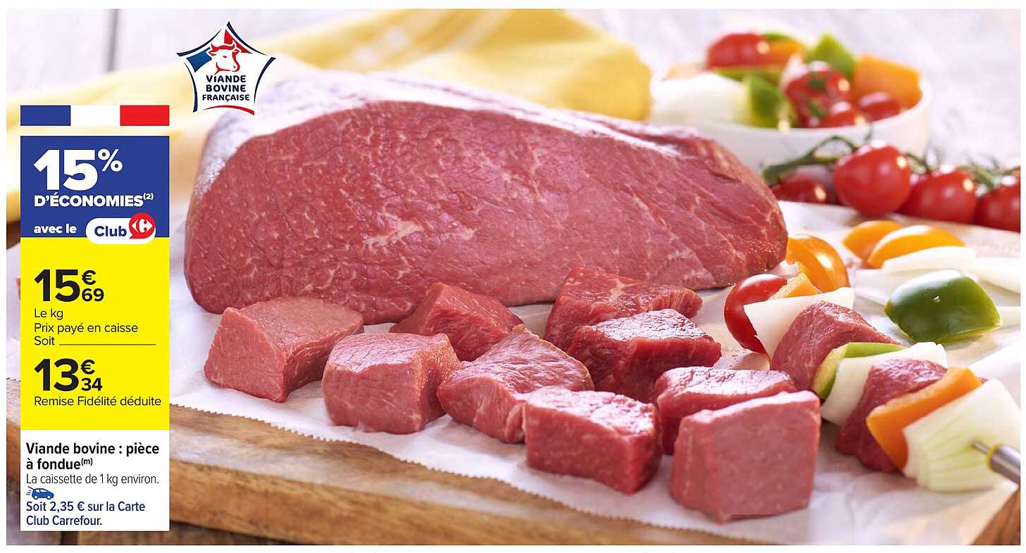 Viande bovine : pièce à fondue