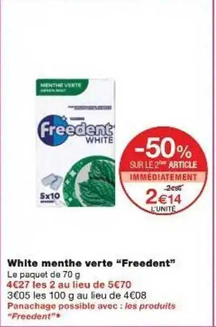 White menthe verte "Freedent"