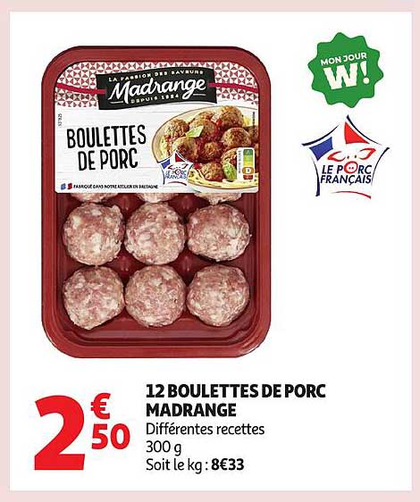 12 BOULETTES DE PORC MADRANGE