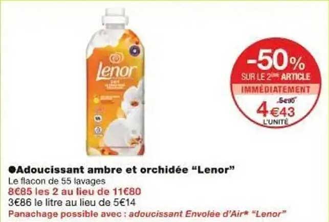 Adoucissant ambre et orchidée "Lenor"