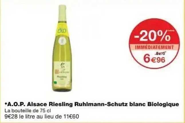 *A.O.P. Alsace Riesling Ruhlmann-Schutz blanc Biologique