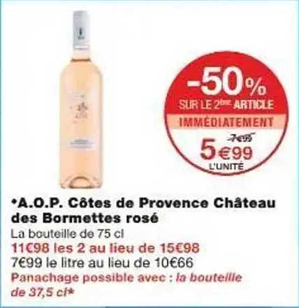 A.O.P. Côtes de Provence Château des Bormettes rosé