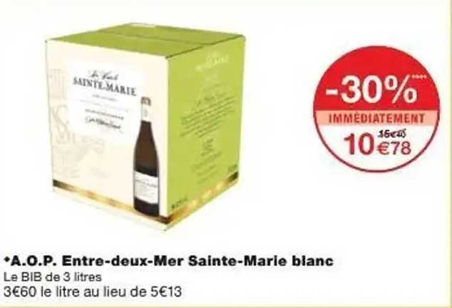 A.O.P. Entre-deux-Mer Sainte-Marie blanc