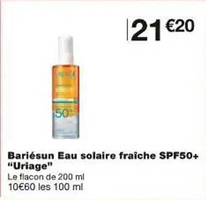 Bariésun Eau solaire fraîche SPF50+ “Uriage”