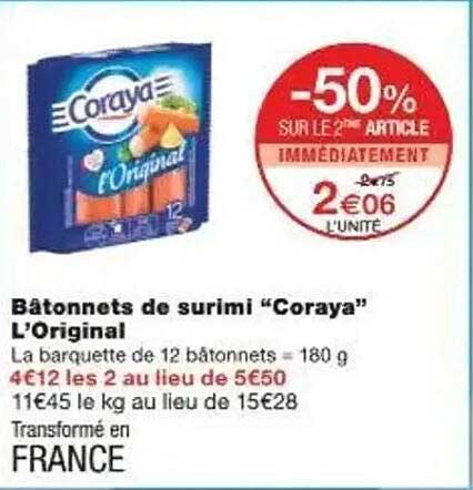 Bâtonnets de surimi “Coraya” L'Original