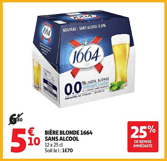 BIÈRE BLONDE 1664 SANS ALCOOL