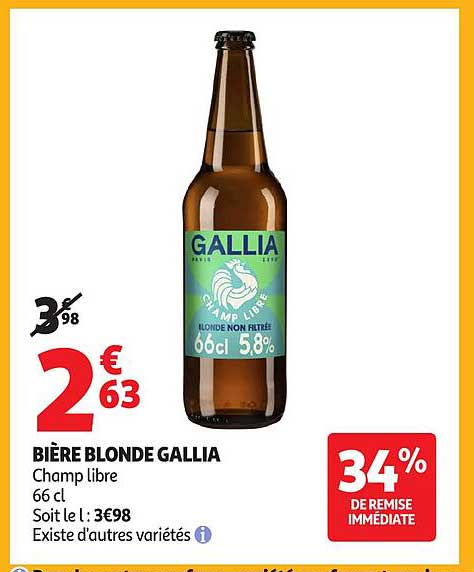 BIÈRE BLONDE GALLIA